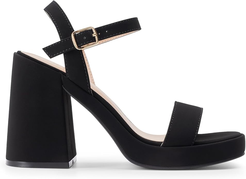 DREAM PAIRS Heels for Women Block Chunky Platform High Heels Open Toe Fashion Wedding Party Evening Prom Dance Ankle Strap Dress Pump Sandals Shoes