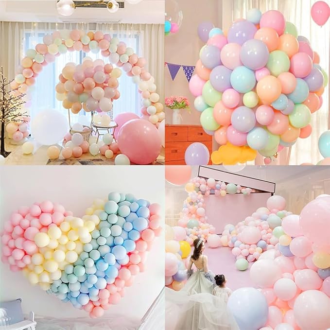 400Pcs Pastel Balloons,10 inch Pastel Latex Party Balloons Assorted Colors - Round Helium Macaron Balloons for Birthday Baby Shower Wedding Decorations