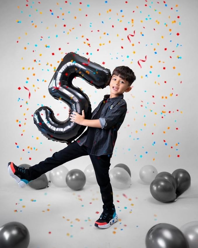 Number 50 Balloons, Balloons for Man Woman 50th Black Birthday Party Decoration, 40 Inch Foil Number Ballon for 50 Anniversary, Bridal Shower, Graduation, Halloween, New Year