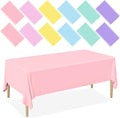 12 Pack Plastic Table Cloths for Parties,Pastel Plastic Tablecloth,54x108 Inch Disposable Rainbow Rectangle Table Cover for Birthday Wedding Baby Shower Party Decoration