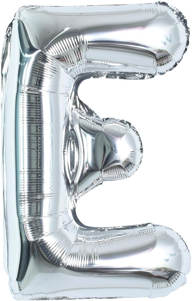TONIFUL 40 Inch Large Silver Letter E Balloons Helium Balloons,Foil Mylar Big Letter Balloons for 2026 New Year Eve Graduation Wedding Baby Shower Birthday Party Anniversary Supplies Decorations