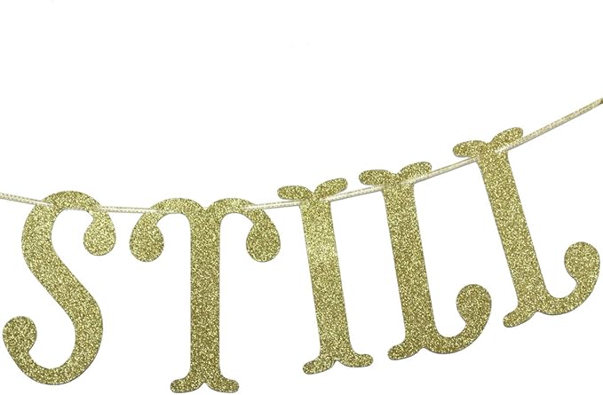 Qttier We Still Do Banner for Wedding Anniversary Party Decorations Sign Photo Prop (Gold)