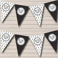 Sailing Nautical Beach Seaside Black White Personalized Birthday Party Bunting - Hanging Party Decoration - Birthday Party Banner Garland | Decorative Party Supplies