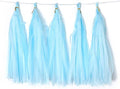 9.8in Tissue Paper Tassel DIY Hanging Paper Decorations Party Garland for Parties, Weddings, Festivals, Baby Showers - 20PCS (Sky Blue 25cm)