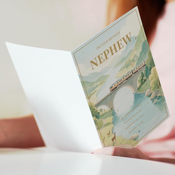 Funny Nephew Birthday Card, Humorous Card Gift for Nephews from Aunt Uncle-8x5.3 Inches, Double-Sided