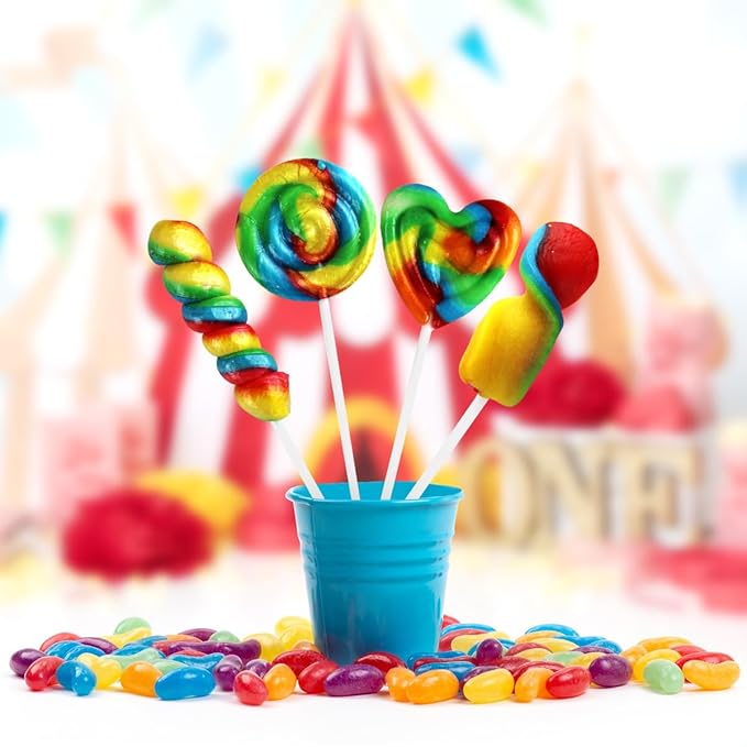 Carnival Lollipops Rainbow Twist, Swirls, and Round Lolly pops Unicorn Party Favors - Individually Wrapped Rainbow Candy Suckers & Lollipops Great for Birthday Parties, Unicorn Pinata, Easter Candy - 100 Count