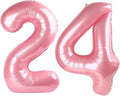 40 Inch Pearlescent Pink Number 24 Balloon Number 24 Balloon 40 Inch, 24th Birthday Party Decorations for Boy or Girl Huge Mylar Anniversary Party Supplies