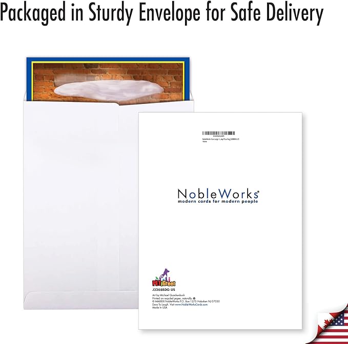 NobleWorks Extra Large Hysterical Birthday Greeting Card From Us 8.5 x 11 Inch with Envelope (1 Pack) Oversize Jumbo Bday Pizza Dog J3208BDG-US