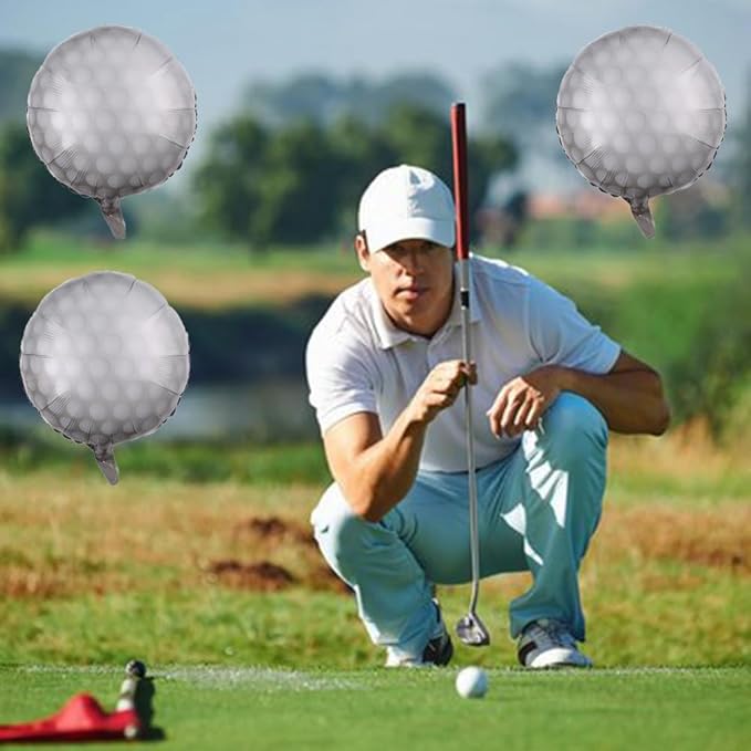 Golf Balloons Golf Ball Foil Balloons for Golf Birthday Graduation Party Supplies Decorations Sports Theme Party Favors Decorations Balloon Party 3pcs