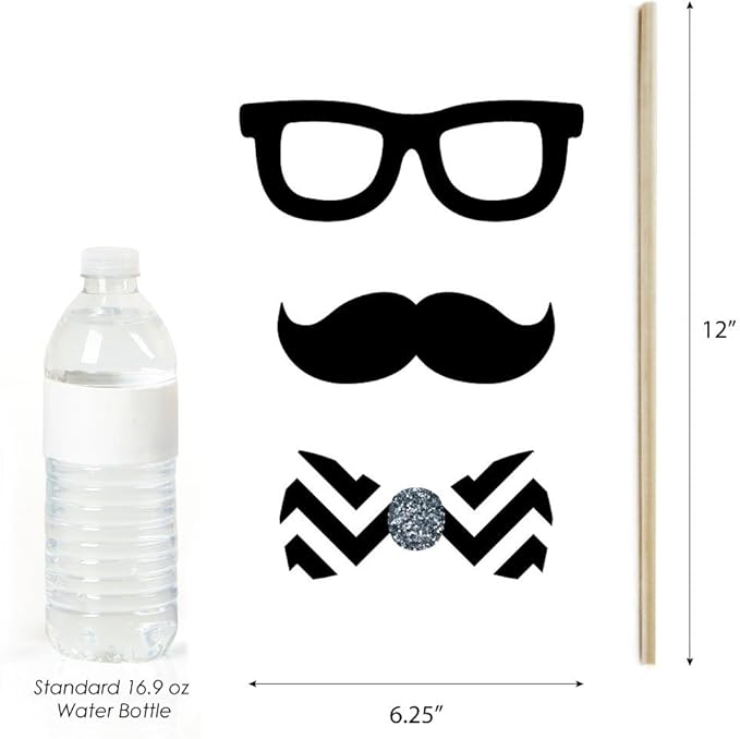 Big Dot of Happiness Wedding Anniversary - Photo Booth Props Kit 20 Count