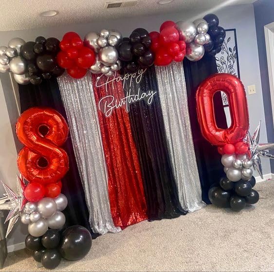 Red Number 0 Balloon 40 Inch, 0 Balloon Number for 10th 20th 30th 40th 50th 60th Birthday Decorations, Red Party Supplies