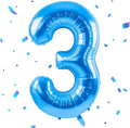 40 inch Blue Number Balloon Giant Foil Helium Balloons Blue Number 3 Balloon for 3rd Birthday Party Decorations