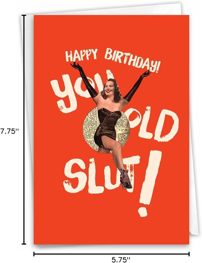 NobleWorks - 1 Sassy Happy Birthday Card Funny - Hilarious Grown-Up Card for Women, Wife, Stationery Humor - Old Lady C7020BDG
