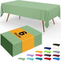 Smiry Disposable Table Cloth - 6 Pack, 54 x 72 Inch Waterproof Rectangle Tablecloths for Parties, Decorative Plastic Table Cover, Leakproof & Sturdy, Sage Green