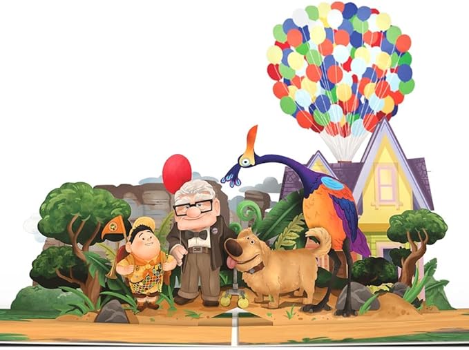 Lovepop Magical Disney & Pixar Up 3D Pop-Up Birthday Card - for Him, Her, Kids, Boys, Girls, Men, Women - 5" x 7" - Envelope Included