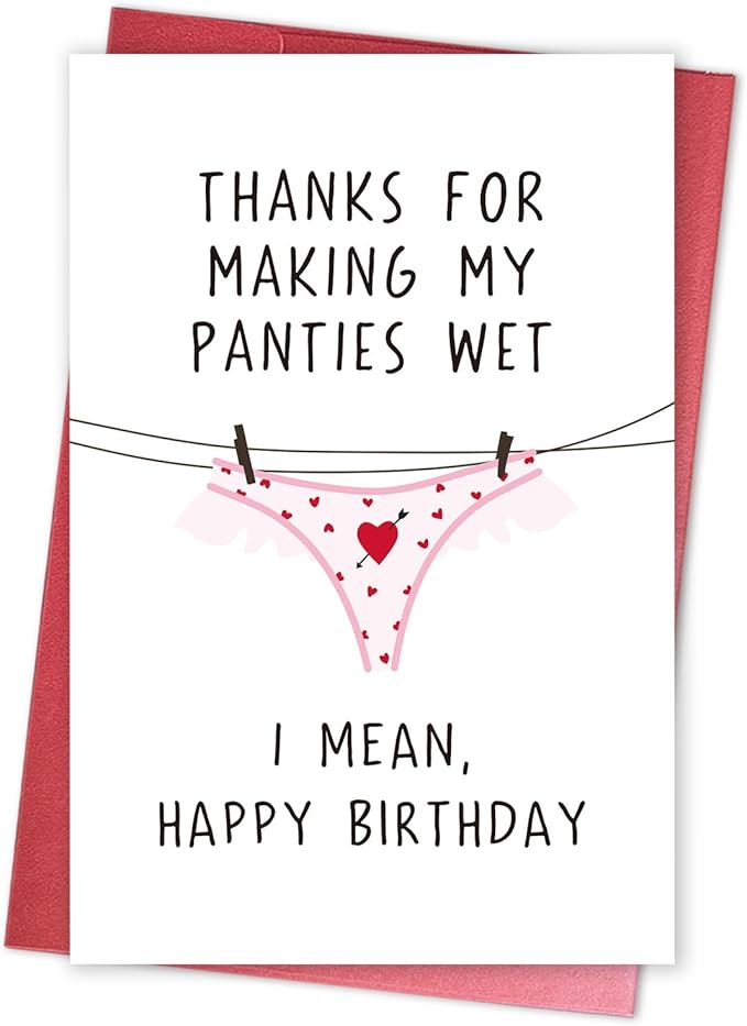 Raunchy Birthday Card for Boyfriend Husband, Funny Birthday Card from Wife Girlfriend, Adult Humor Bday Gift for Man Him