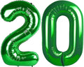 Green 40 Inch 20 Number Balloons, 20 Decorations for 20 Birthday, Foil Giant Birthday Graduations Anniversary Party Balloons