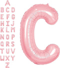 SUWEN 40 Inch Pink Large C Letter Balloons Big Foil Helium Letter Balloons A-Z Jumbo Mylar Happy Birthday Party Decorations for Girl Anniversary Party Supplies