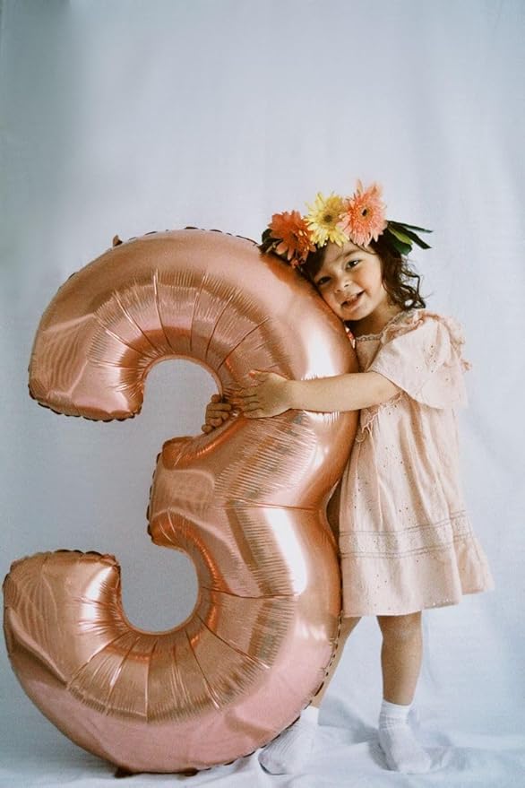 Balloons Numbers 40 Inch Big 4 Balloons for Birthday Party Decoration, Rose Gold Number 4 Ballon for 4, 14, 24, 40 Celebration, Birthday, Christmas, Anniversary Decor