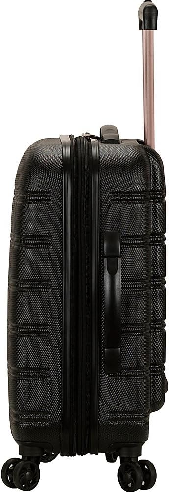 Rockland Melbourne Hardside Expandable Spinner Wheel Luggage, Carry-On 20", Two Tone White (White and Magenta)