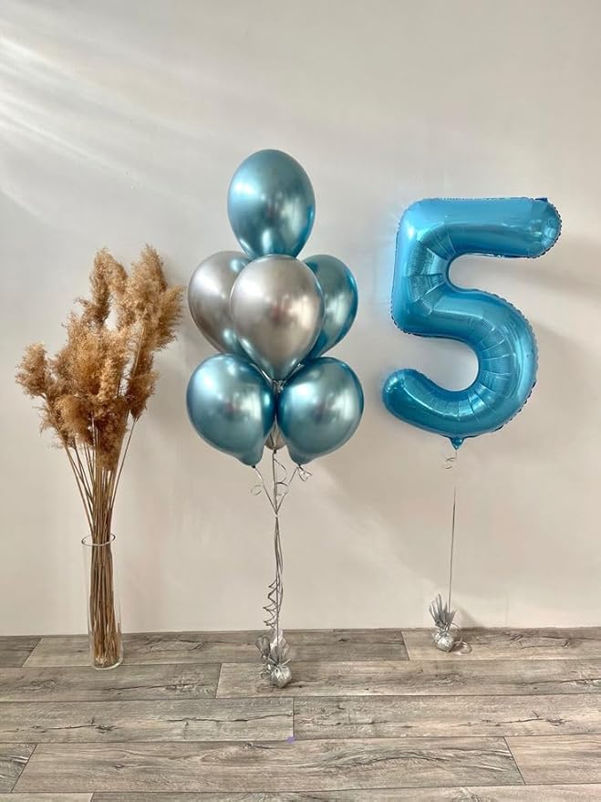 Light Blue Number Balloons 40 Inch, 3rd Birthday Decorations for Girls Boys, Number 3 Ballon for 3, 13, 23, 30 Celebration, Boy and Girl Birthday, Wedding, Anniversary Decor