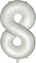 Number 8 Balloons White Sand Eight Balloon for 8 Year Old Birthday Decorations 40 Inches Cream White Large Numbers 8th Birthday Party Nude Ballons Beige 8 Digital Neutral Balloon Pearl White 8