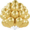 PartyWoo Metallic Gold Balloons 50pcs 12 Inch Chrome Gold Latex Helium Balloons for Birthday Graduation Baby Shower Anniversary Wedding Bachelorette Christmas New Year Party Decorations Gold-G129
