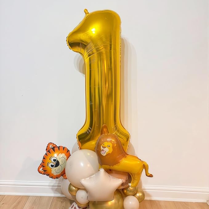 Gold 4 Balloon Number,40 Inch Number 4 Balloon Large Gold 4 Foil Mylar Helium Balloon for Birthday Party Decorations