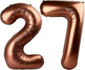 40 Inch Dark Brown Balloon Number 27,Chocolate Jumbo Mylar Foil Helium Balloon for 27th Digital Balloons for Birthday Party,Wedding Anniversary Party Decorations