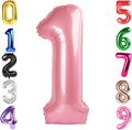 40 Inch Pearlescent Pink Number 1 Balloon, Giant Number 1 Balloons for 11th 12th 21st Birthday Decorations, Party Supplies for Baby Boy Girl, Pearlescent Pink Party Decor