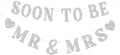 Soon To Be Mr & Mrs Banner for Bridal Shower Decorations, Pre-Strung Silvery Glitter Engagement Banner, Wedding Decorations for Home Party Mantle Hanging Sign Couples Shower Decorations