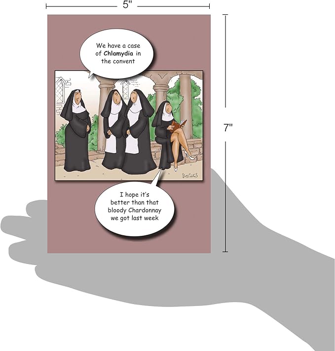 NobleWorks - 1 Funny Happy Birthday Card - Cartoon Humor for B-Day, Stationery for Men and Women - Convent 4437