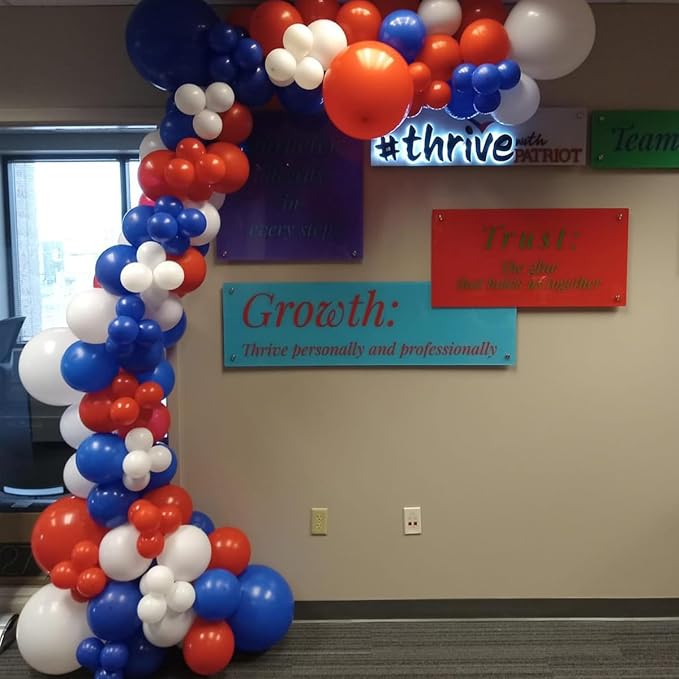 Blue Red White Balloons Arch Garland Kit, 147 Pcs Royal Blue Red White Confetti Blue Red Balloon for Graduation Birthday Party Baby Shower Wedding Decorations