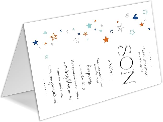 Son Birthday Card, Birthday Cards & Gifts for Son from Mom Dad Parents, Sons Birthdays Card Gift Adult