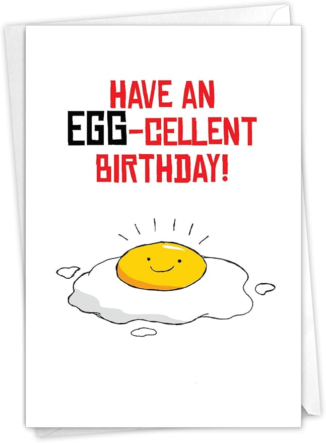 The Best Card Company - Hilarious Birthday Puns Notecard with Envelope, 5x7 Inch, Multicolored, No Batteries Required