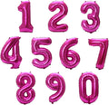16 Inch Foil Mylar Number Balloons 0-9 for Party Decoration (Hot Pink)
