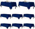 sancua Navy Blue Tablecloths for 8 Foot Rectangle Tables, 8 Pack - Washable Polyester Fabric Table Cloth for Wedding Party, Birthday, Banquet Reception, 60x120 Inch