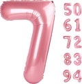 Pearlescent Pink 7 Balloon, Number Balloons 40 Inch, 7th Birthday Decorations for Girls Kids, Party Decoration for Women, Number 7 Balloon