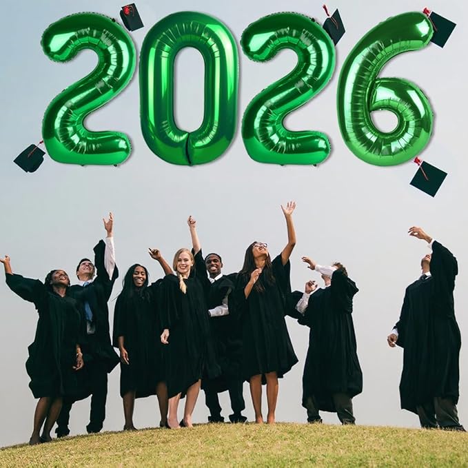 Number 2026 Balloons, 40 Inch Number Balloons, Dark Green New Years Decorations, 2026 Balloon for Graduation Happy New Year and 2 6 20 26 Birthday Parties