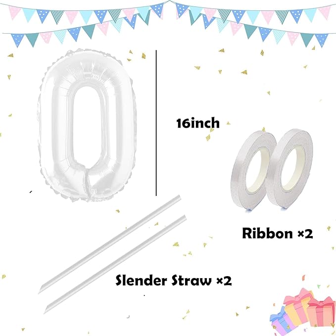 16 Inch White Letter Balloons Mylar Foil Alphabet Letter A-Z Balloons Set for Wedding Birthday Party Decoration Banner(26pcs Pack)