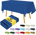 Premium Disposable Table Cloth - 12 Pack, 54 x 108 Inch Table Cloths for Parties, Decorative Tablecloths for Rectangle Tables, Blue Plastic Table Cover, Leakproof & Sturdy, Royal Blue