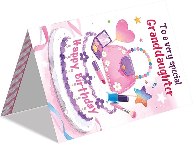 Granddaughter Birthday Card, Funny Birthday Card Gifts for Granddaughter from Grandma Grandpa-8x5.3 Inches, Double-Sided