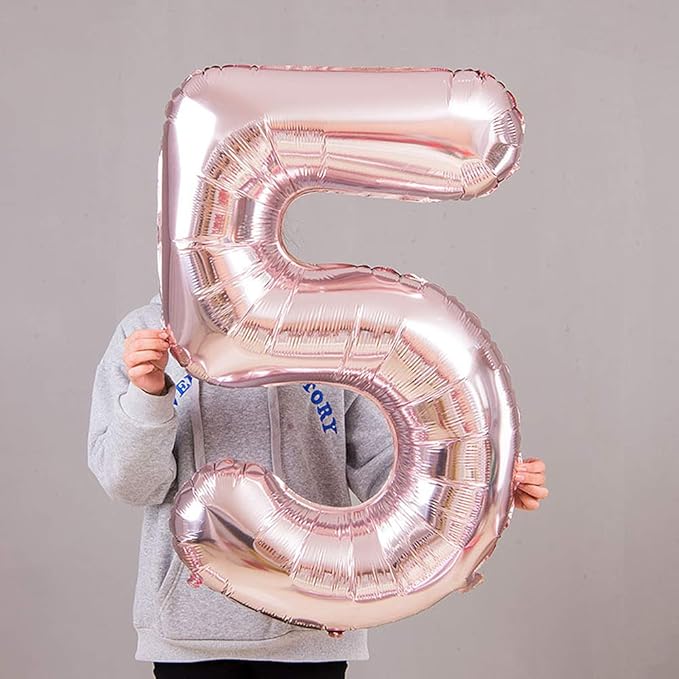 Juland Rose Gold Number Balloons Large Foil Mylar Balloons 40 Inch Giant Jumbo Number Balloons for Birthday Party Decorations 15