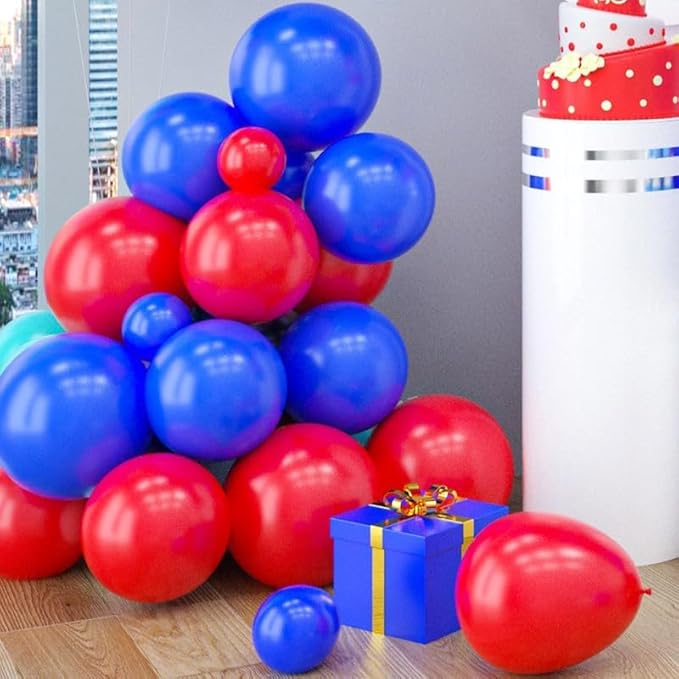 Red Blue Balloon Garland Kit, Red Blue Balloon Arch with Red and Dark Blue Balloons, Red and Blue Balloon Arch for Independence Day Graduation 4th of July Nautical Party Decorations