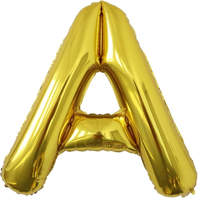 A Letter Balloons, 40 Inch Large Gold Letter Balloons, A to Z Mylar Balloons Letters, A Foil Balloon, for Birthday, Baby Shower, Wedding, Anniversary Party Decoration