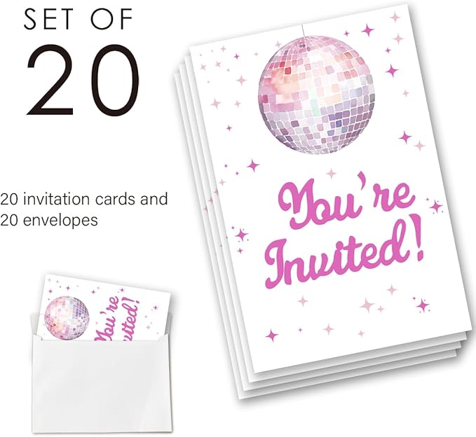 Girl Birthday Party Invitations Supplies with Envelopes Set of 20 In My Birthday Era Party Invites Fill in Blank, Double Sided