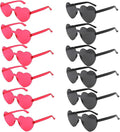 Heart Sunglasses 12/18/24 Pcs Heart Shaped Glasses for Women Cute Funny Party Glasses Party Favors Accessories