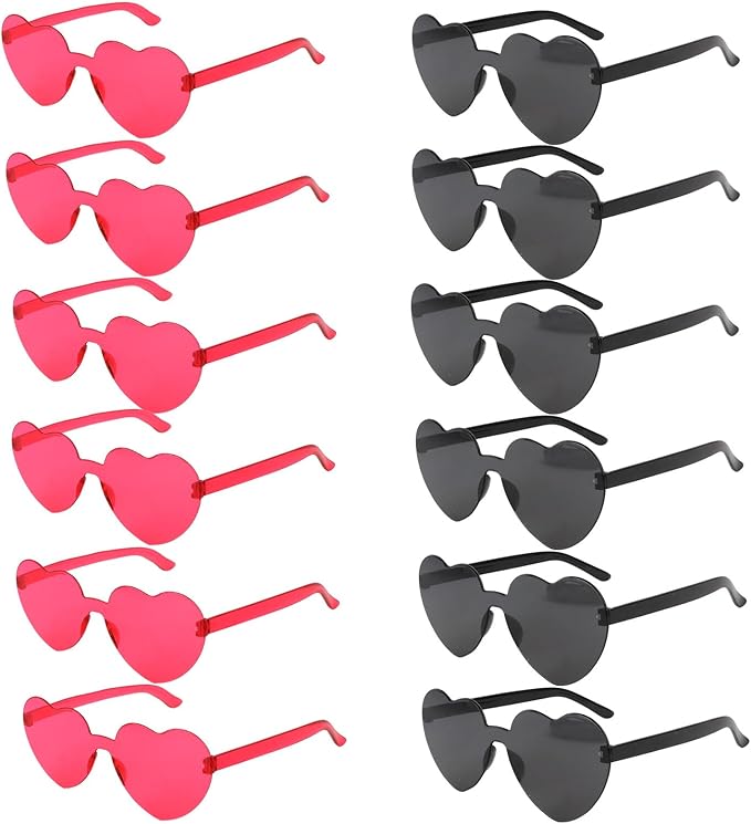 Heart Sunglasses 12/18/24 Pcs Heart Shaped Glasses for Women Cute Funny Party Glasses Party Favors Accessories