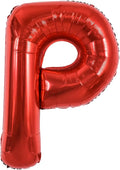 TONIFUL 40 Inch Large Bright Red Letter Balloons A-Z, Giant Jumbo Helium Foil Mylar Big Letter P Balloons for Birthday Party Anniversary Wedding Decorations