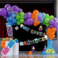 141PCS Science Party Decorations, Banner, Rainbow Balloon Arch Garland Kit for Lab Week, Mad Science Fun, Scientist Students Schoool Educational Theme Subject, Happy Pi Day Birthday Party